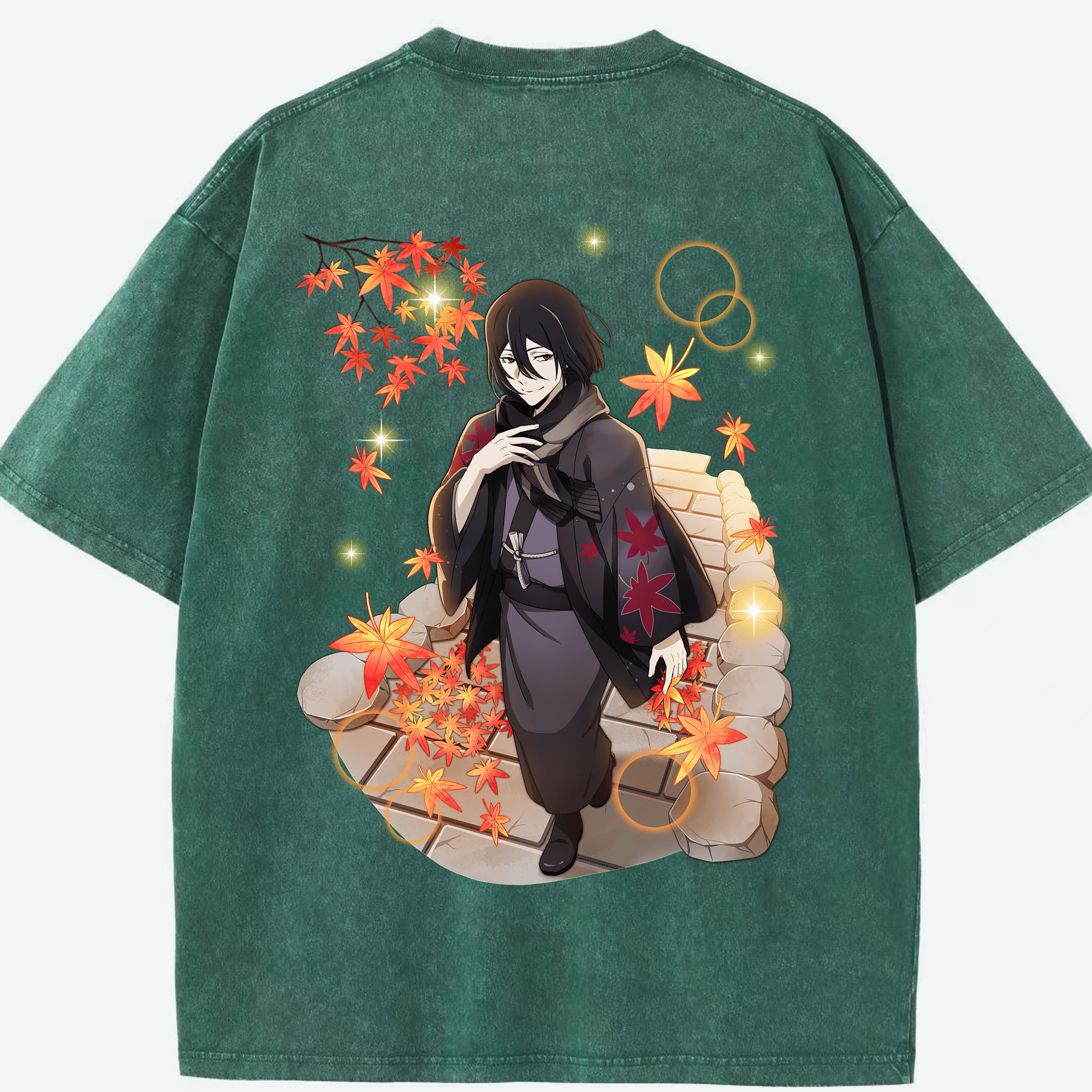 （画像用） 文豪ストレイドッグス Bungo Stray Dogs 綿100% ヴィンテージ風 半袖Tシャツ（背面プリント）